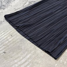 画像8: BLACK COLOR WIDE SILHOUETTE PLEATED PANTS / FREE (8)
