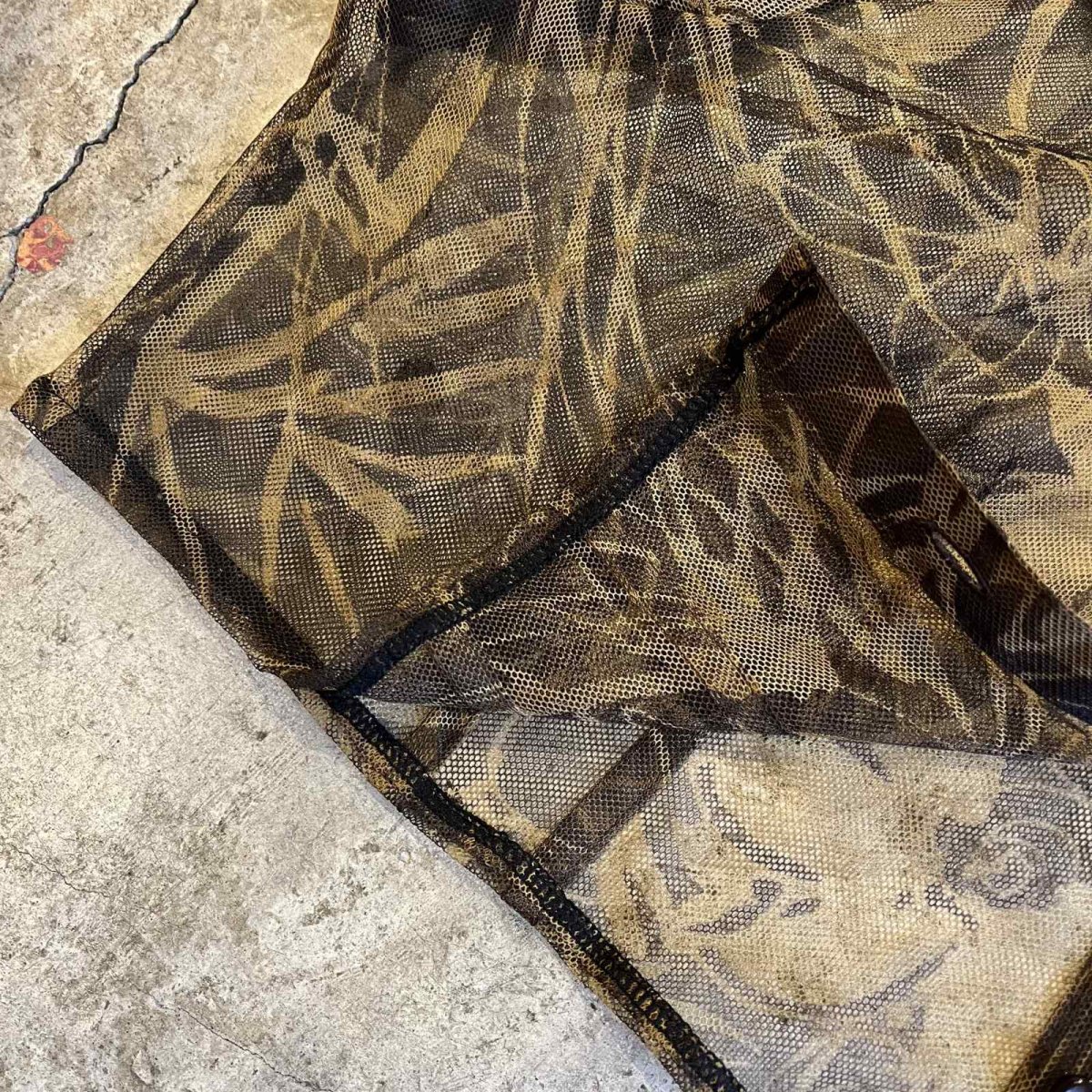 画像5: ALL OVER FLOWER PATTERN SHORT DESIGN TULLE SHEER SHIRT / Ladies M (5)