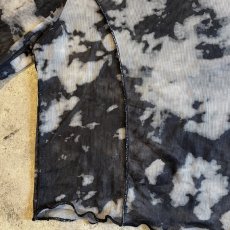 画像10: MONOCHROME TIE DYE PATTERN SHORT DESIGN TULLE SHEER L/S TOPS / Ladies M (10)