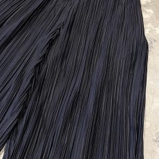 画像4: BLACK COLOR WIDE SILHOUETTE PLEATED PANTS / FREE (4)