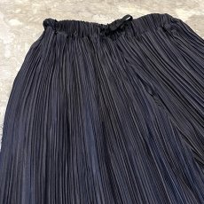 画像3: BLACK COLOR WIDE SILHOUETTE PLEATED PANTS / FREE (3)