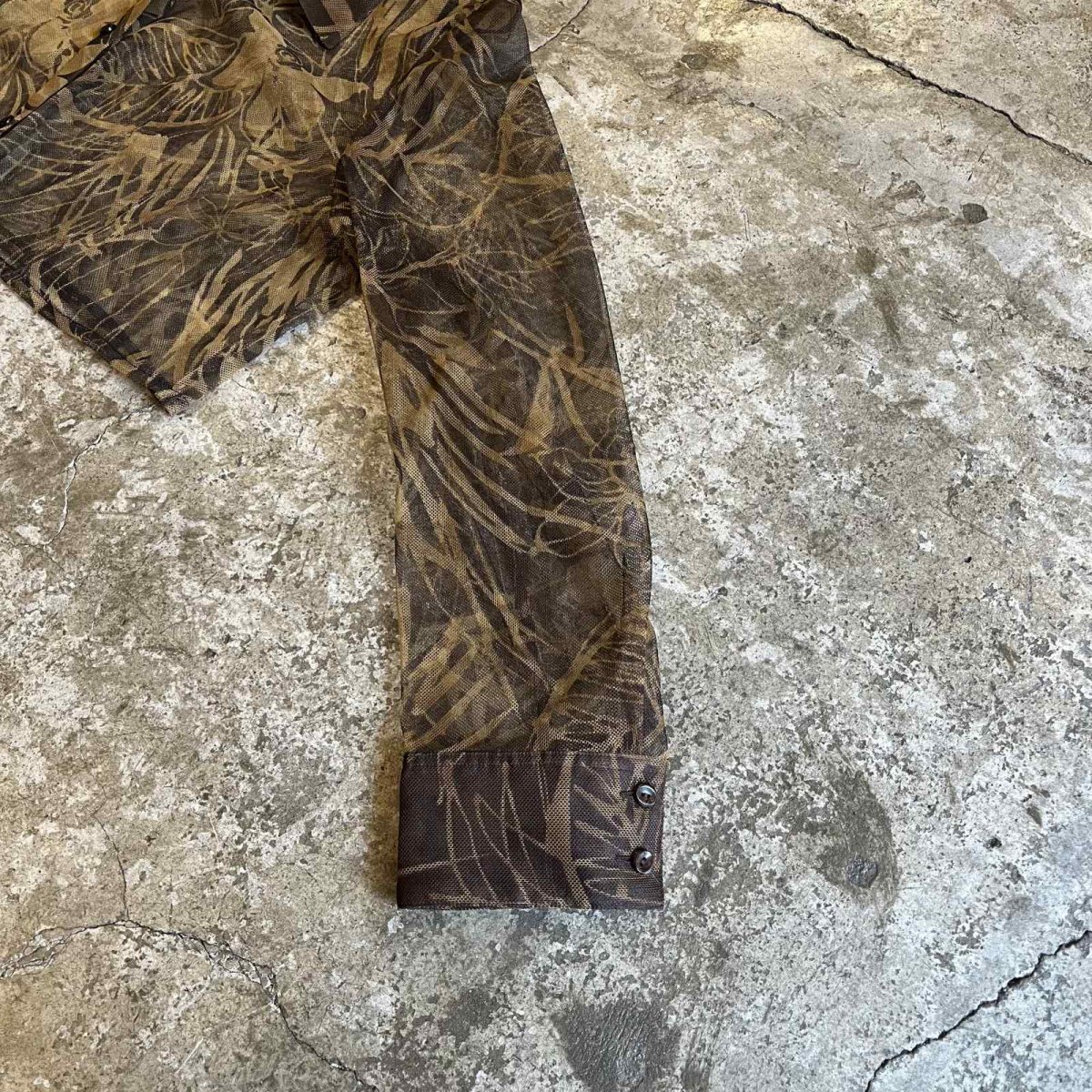 画像7: ALL OVER FLOWER PATTERN SHORT DESIGN TULLE SHEER SHIRT / Ladies M (7)