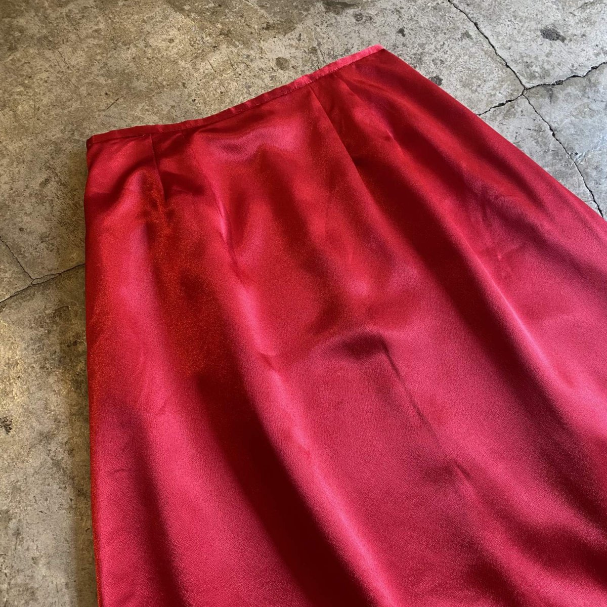 画像3: RED LUSTER COLOR LONG SKIRT / W27 (3)