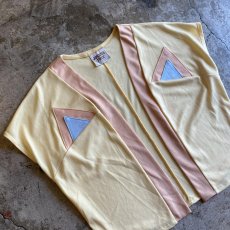 画像3: OLD TRIANGLE PATTERN COLOR SHORT DESIGN CARDIGAN / Ladies M (3)