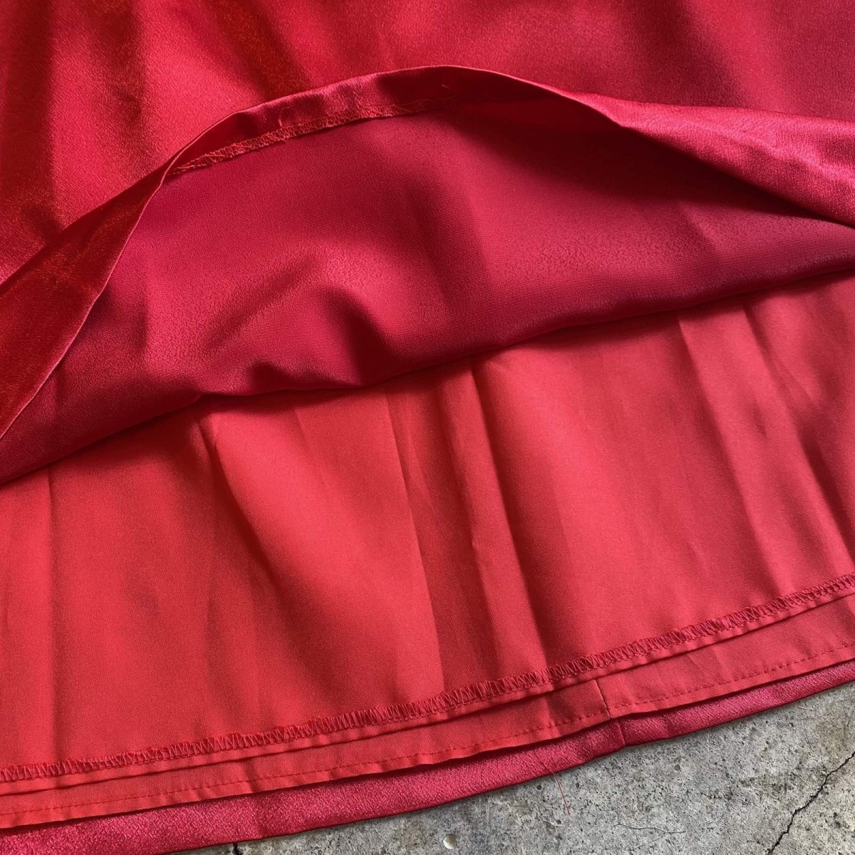 画像7: RED LUSTER COLOR LONG SKIRT / W27 (7)