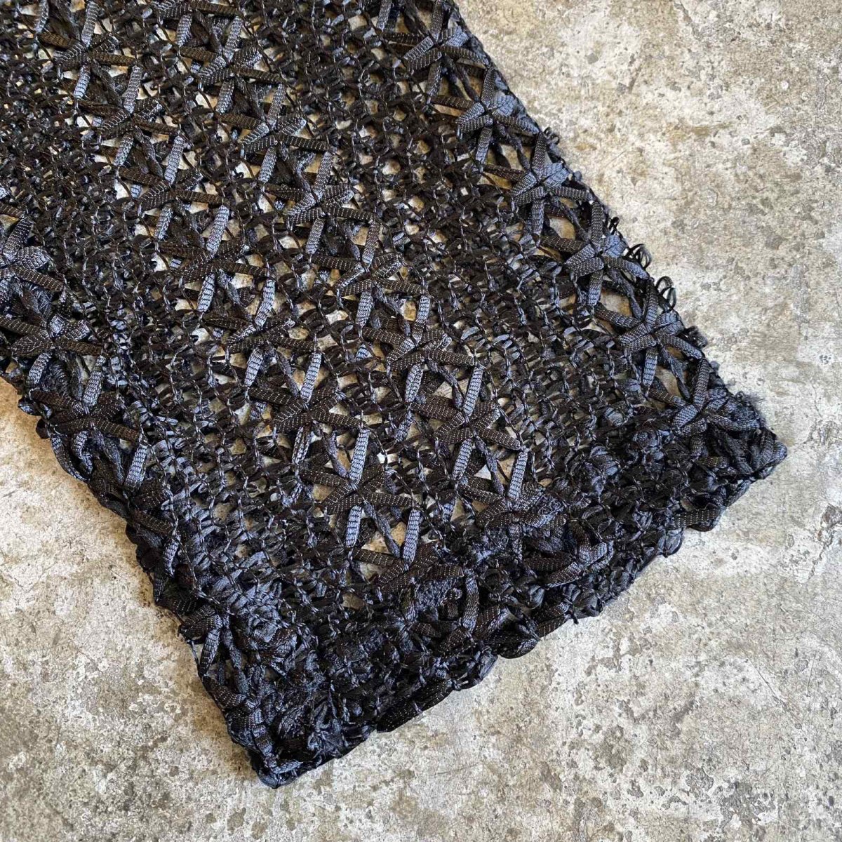 画像9: BLACK COLOR CROCHET DESIGN CARDIGAN / Ladies M (9)