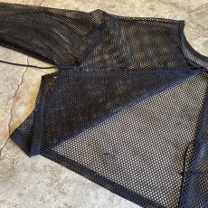 画像8: RIBBON DESIGN BLACK MESH SHORT L/S CARDIGAN  / Ladies M (8)