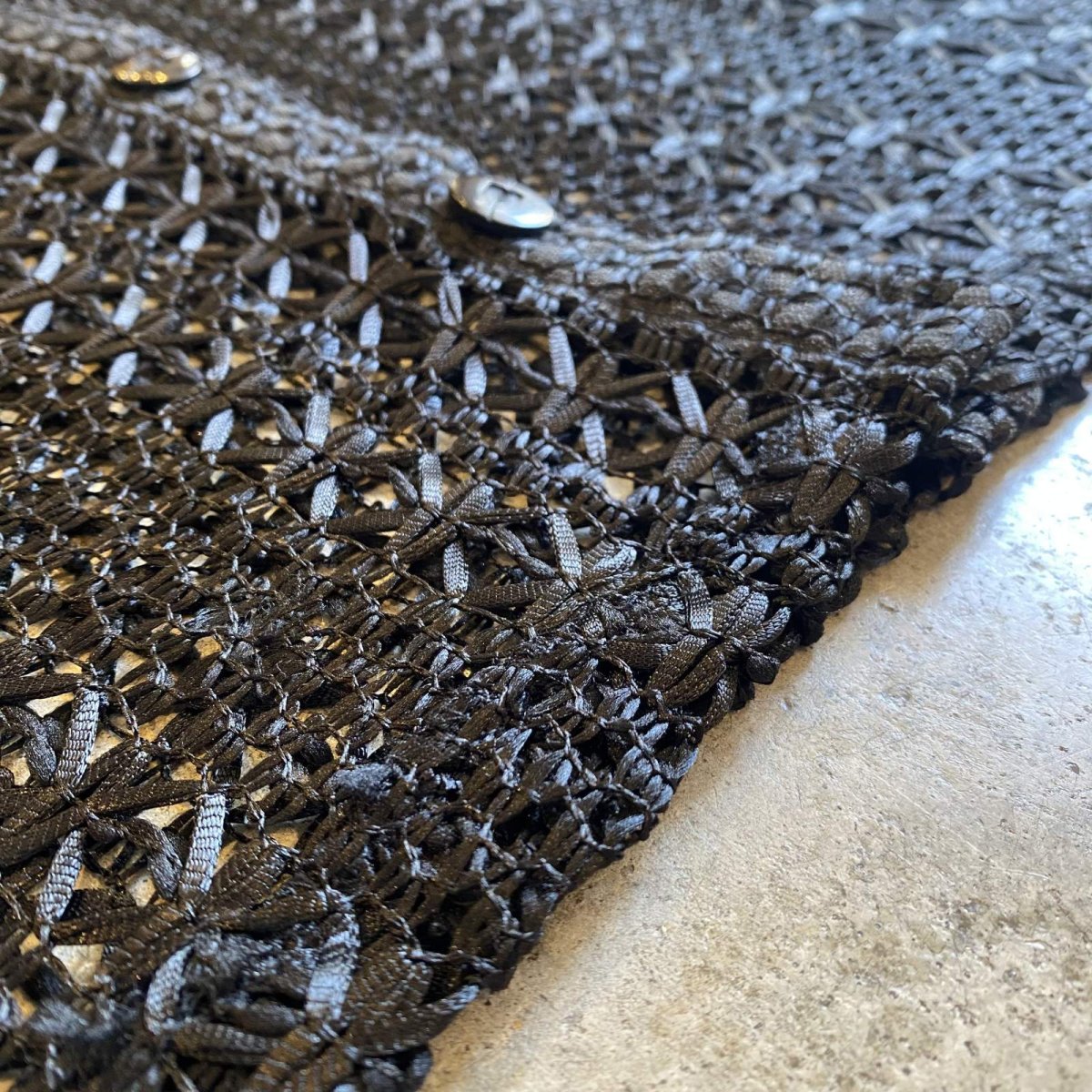 画像12: BLACK COLOR CROCHET DESIGN CARDIGAN / Ladies M (12)