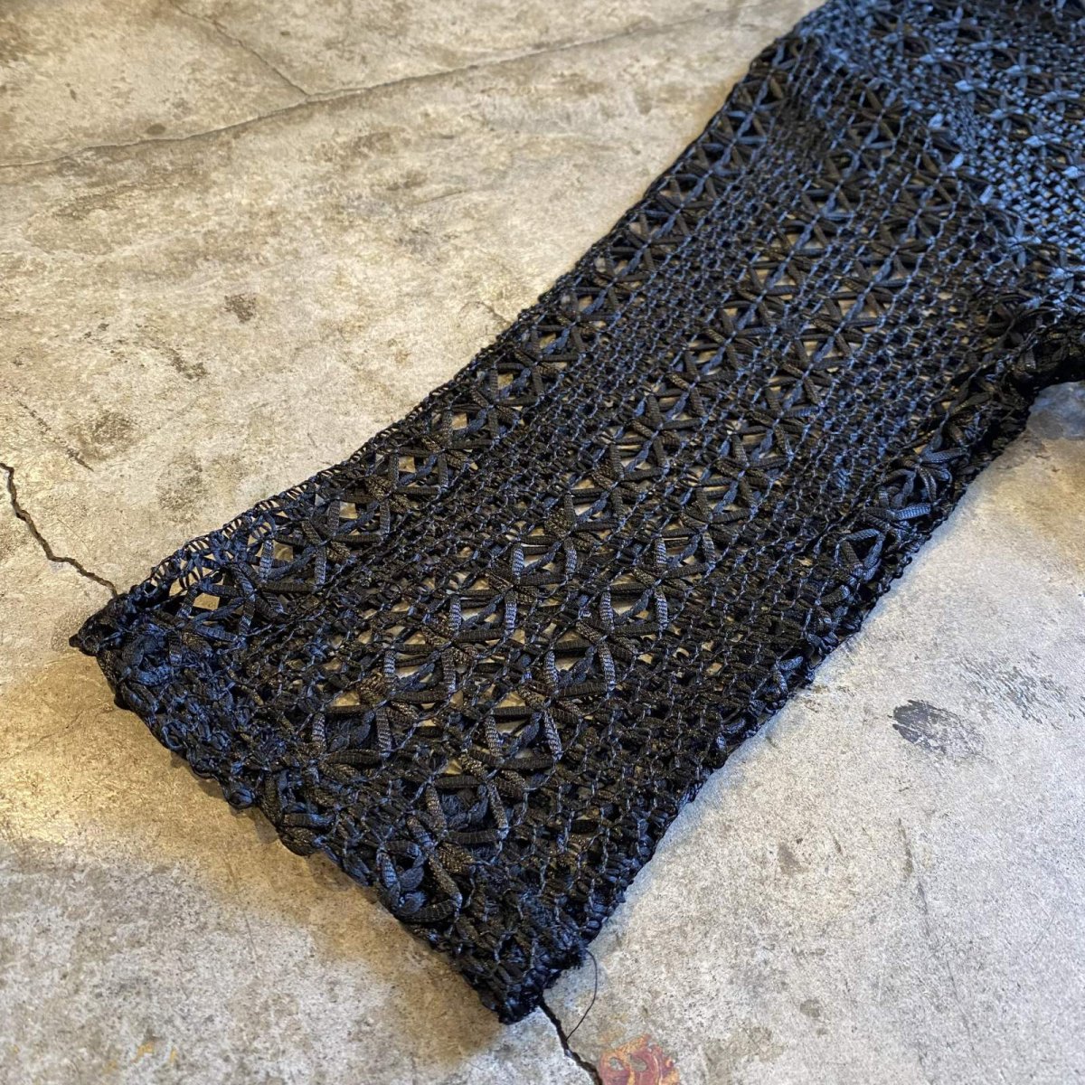 画像6: BLACK COLOR CROCHET DESIGN CARDIGAN / Ladies M (6)