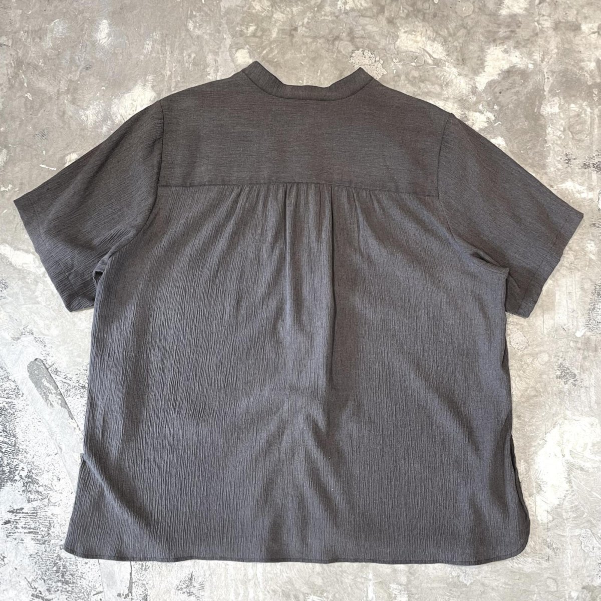 画像2: FRONT MULTI BUTTON BAND COLLAR S/S SHIRT / Mens XL (2)