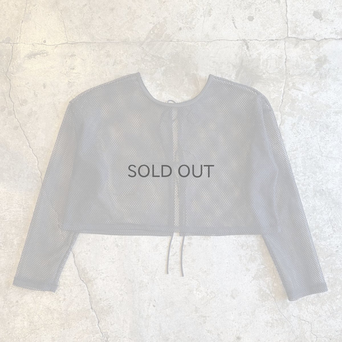 画像2: RIBBON DESIGN BLACK MESH SHORT L/S CARDIGAN  / Ladies M (2)