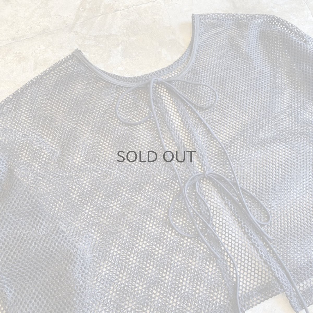 画像3: RIBBON DESIGN BLACK MESH SHORT L/S CARDIGAN  / Ladies M (3)