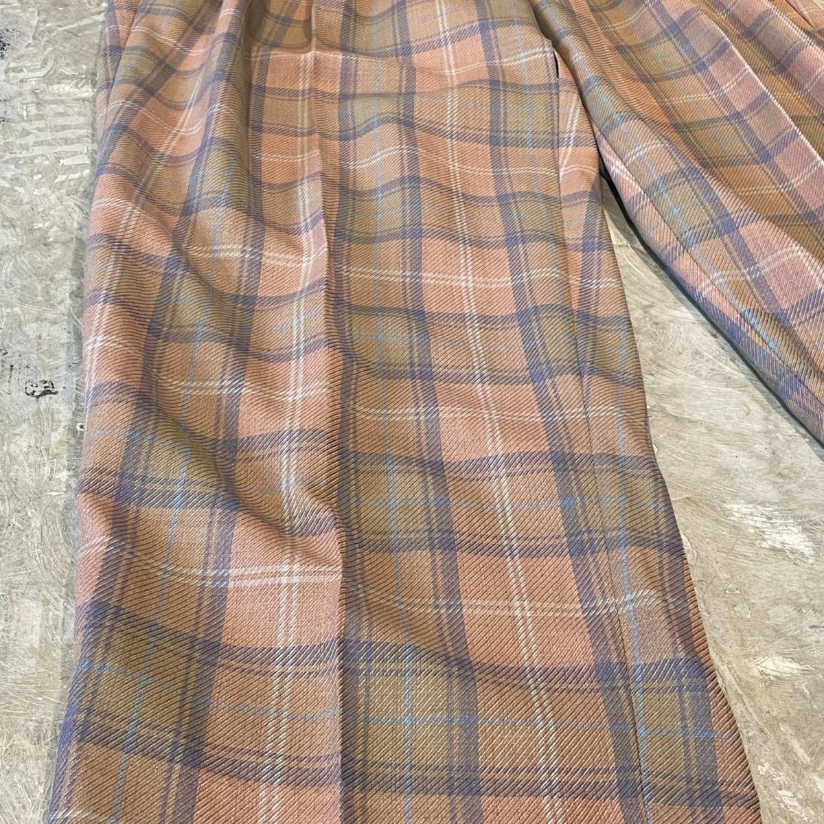 画像7: ALL OVER CHECK PATTERN WIDE SILHOUETTE SLACKS / W31 (7)