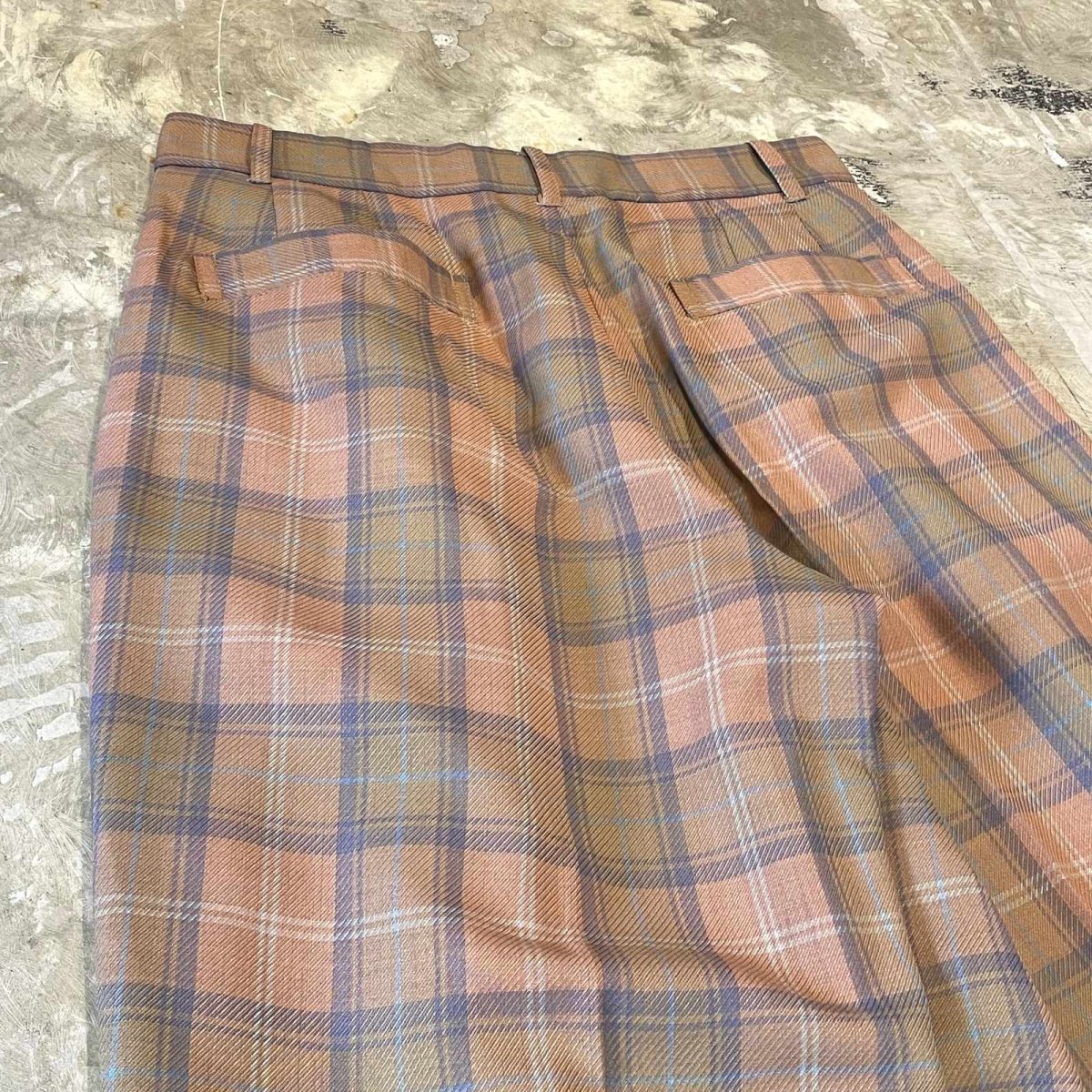 画像9: ALL OVER CHECK PATTERN WIDE SILHOUETTE SLACKS / W31 (9)