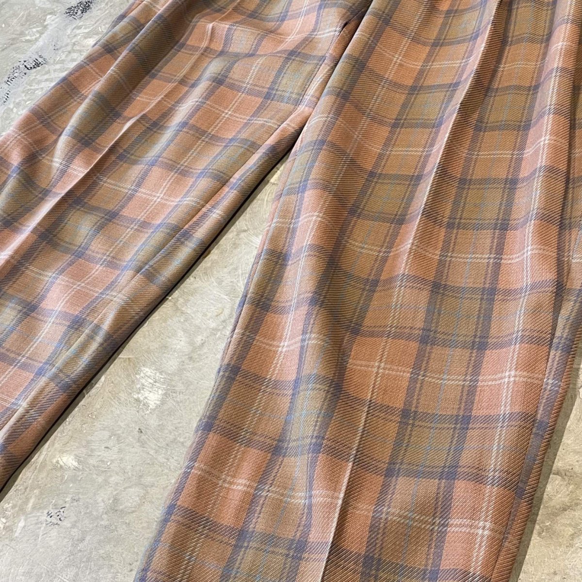 画像6: ALL OVER CHECK PATTERN WIDE SILHOUETTE SLACKS / W31 (6)