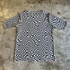 画像2: MONOCHROME CHECKER PATTERN TULLE S/S TOPS / Ladies M (2)