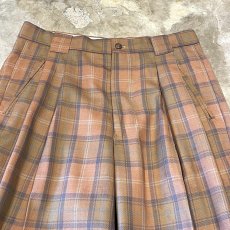 画像10: ALL OVER CHECK PATTERN WIDE SILHOUETTE SLACKS / W31 (10)