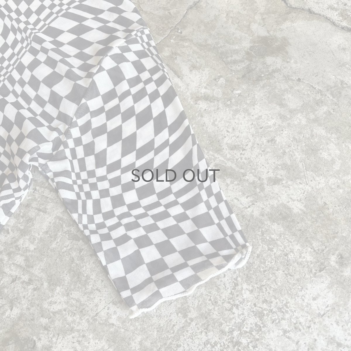 画像7: MONOCHROME CHECKER PATTERN TULLE S/S TOPS / Ladies M (7)