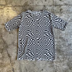 画像1: MONOCHROME CHECKER PATTERN TULLE S/S TOPS / Ladies M (1)
