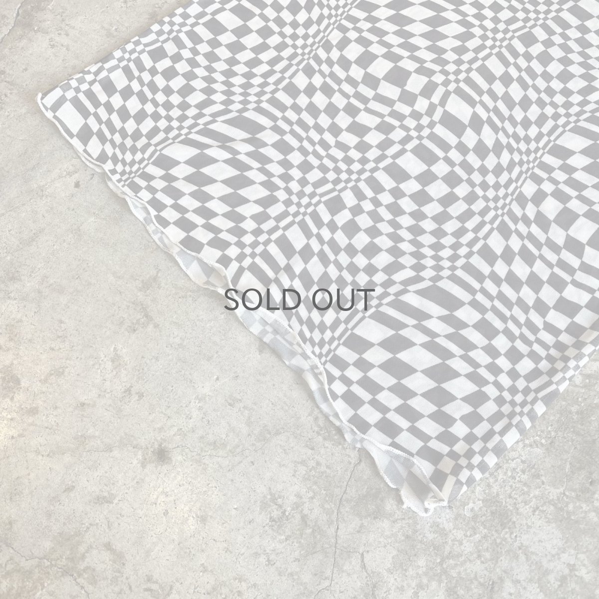 画像4: MONOCHROME CHECKER PATTERN TULLE S/S TOPS / Ladies M (4)