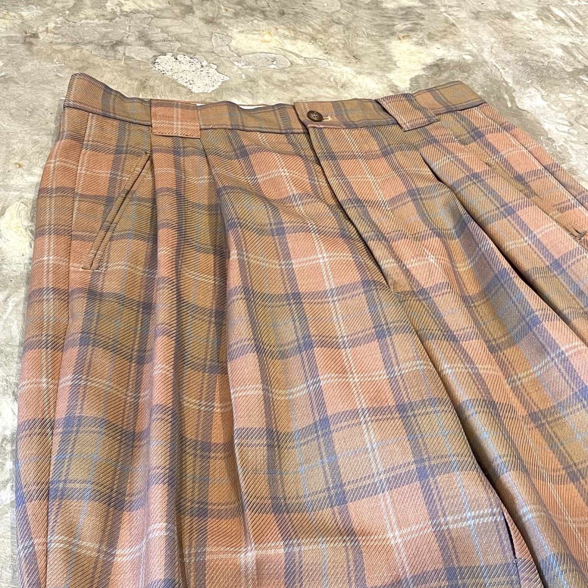 画像3: ALL OVER CHECK PATTERN WIDE SILHOUETTE SLACKS / W31 (3)