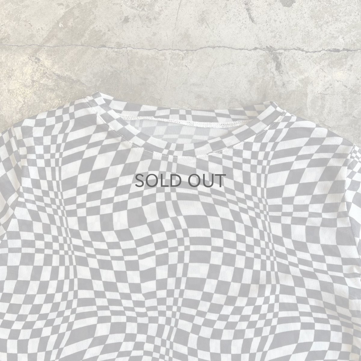 画像8: MONOCHROME CHECKER PATTERN TULLE S/S TOPS / Ladies M (8)