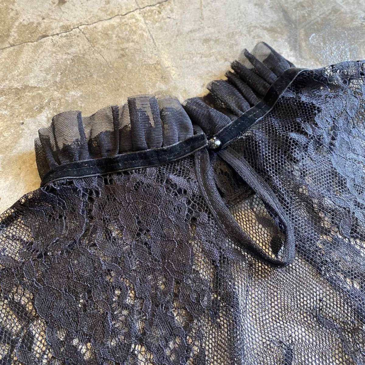 画像10: FLORAL PATTERN MESH LACE DESIGN BLOUSE / Ladies M (10)