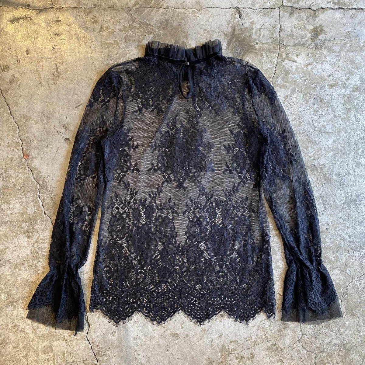 画像2: FLORAL PATTERN MESH LACE DESIGN BLOUSE / Ladies M (2)