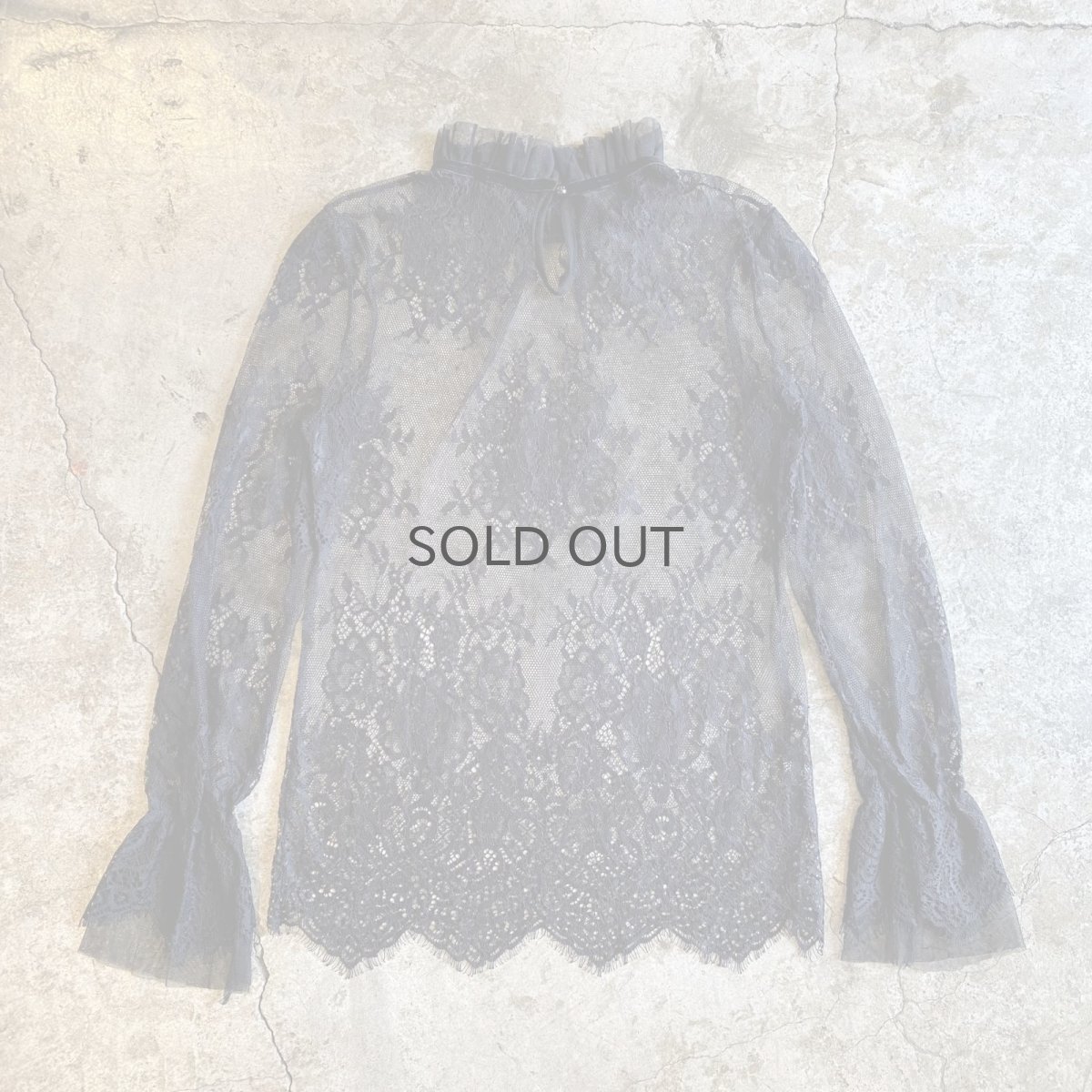 画像2: FLORAL PATTERN MESH LACE DESIGN BLOUSE / Ladies M (2)