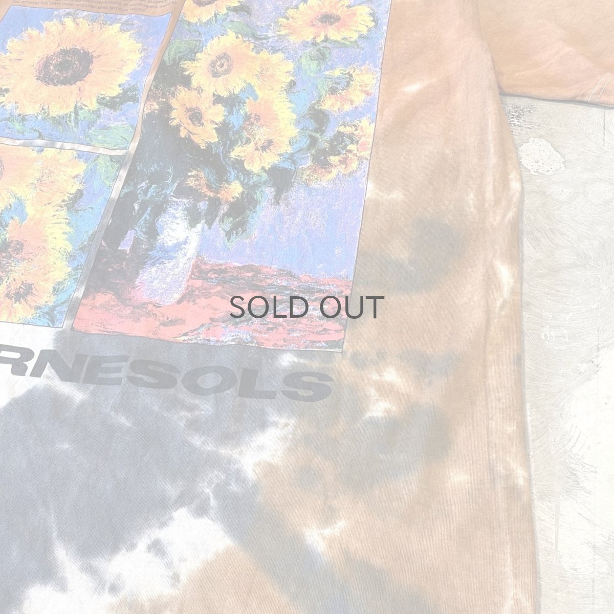 画像6: "CLAUDE MONET" SUNFLOWER PRINTED TIE DYE S/S TEE / Mens M (6)