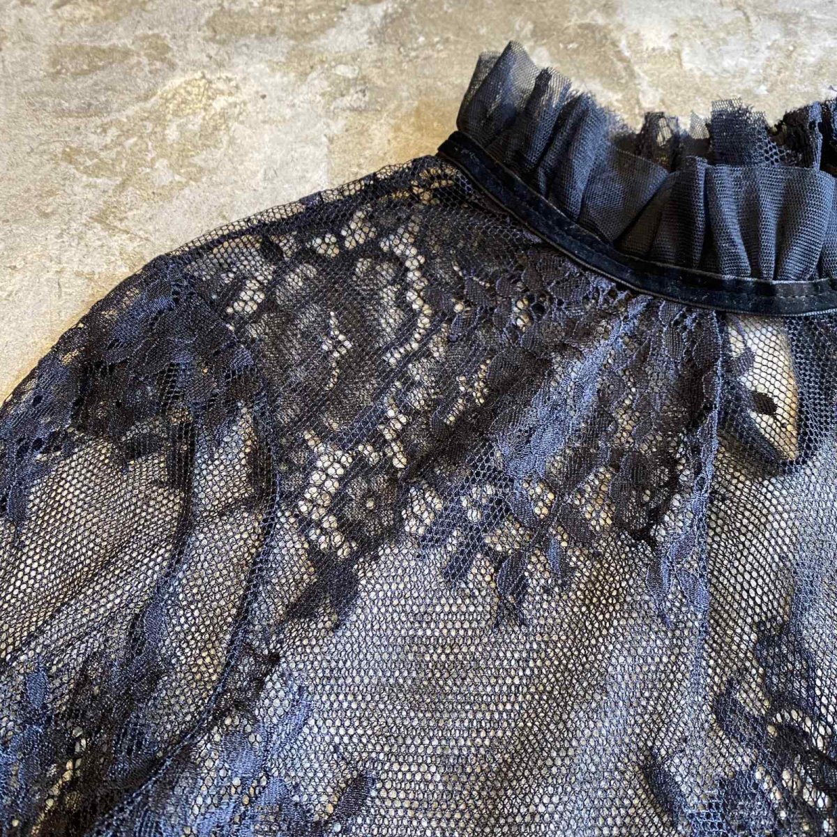 画像4: FLORAL PATTERN MESH LACE DESIGN BLOUSE / Ladies M (4)