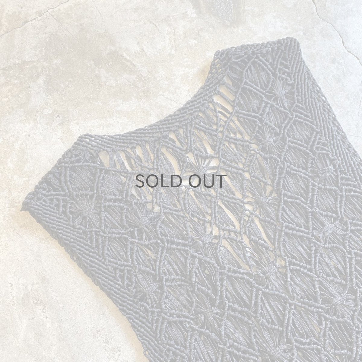 画像10: CHINA BUTTON CROCHET DESIGN BLACK COLOR VEST / Ladies M (10)