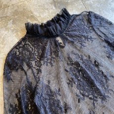 画像3: FLORAL PATTERN MESH LACE DESIGN BLOUSE / Ladies M (3)