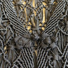 画像9: CHINA BUTTON CROCHET DESIGN BLACK COLOR VEST / Ladies M (9)