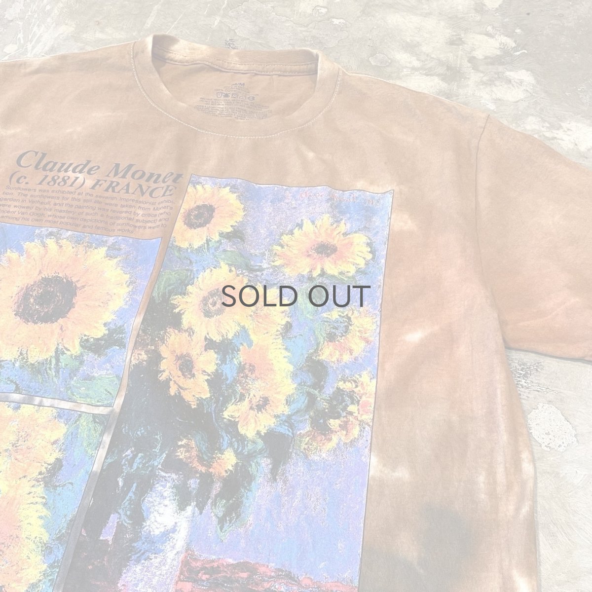 画像4: "CLAUDE MONET" SUNFLOWER PRINTED TIE DYE S/S TEE / Mens M (4)