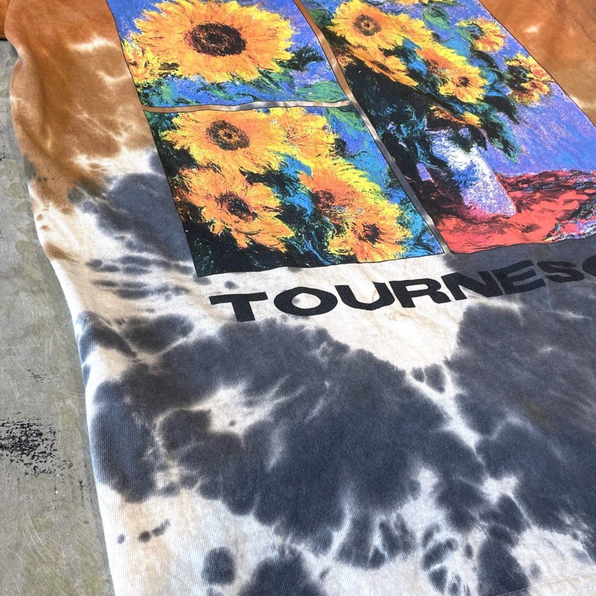 画像5: "CLAUDE MONET" SUNFLOWER PRINTED TIE DYE S/S TEE / Mens M (5)