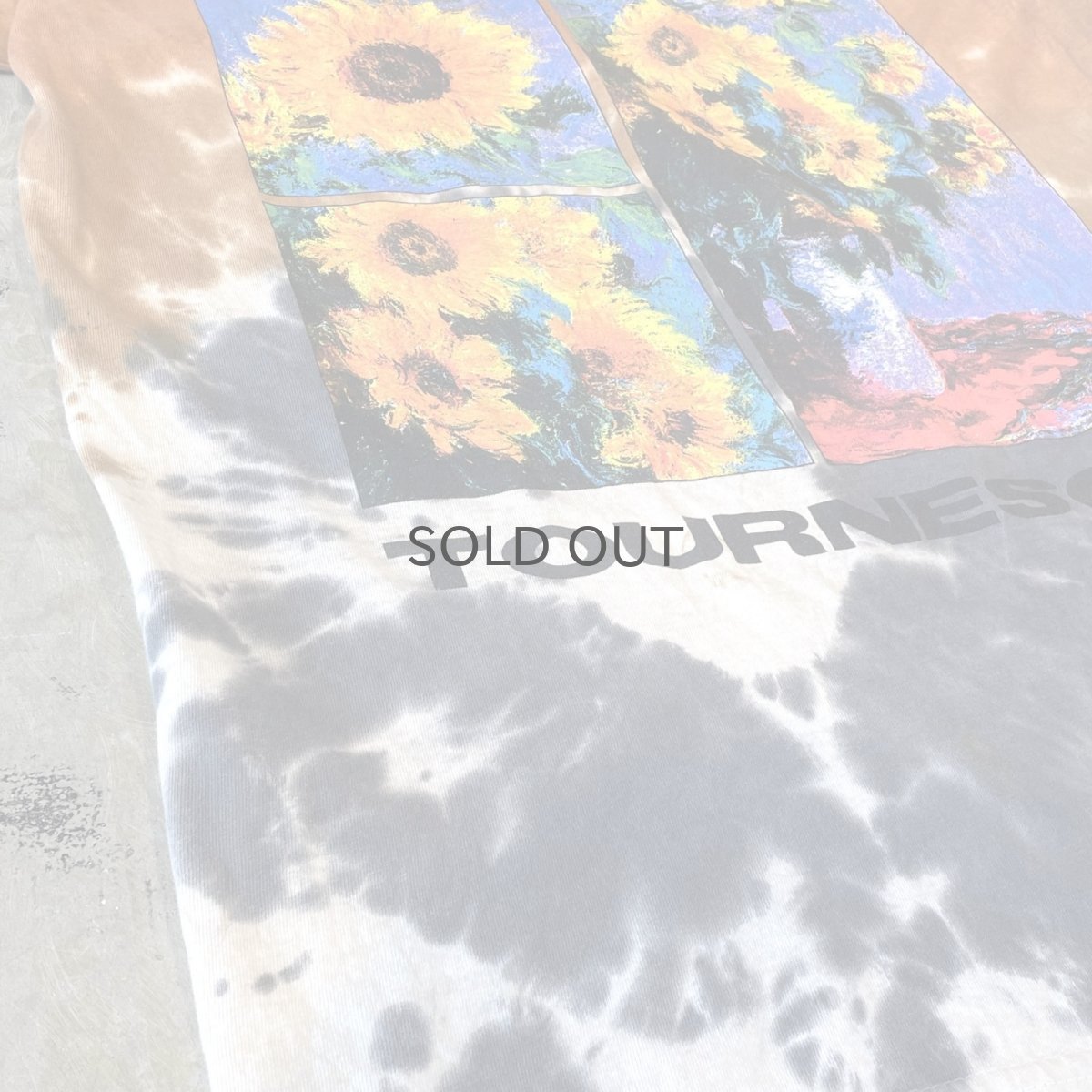 画像5: "CLAUDE MONET" SUNFLOWER PRINTED TIE DYE S/S TEE / Mens M (5)