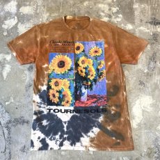 画像1: "CLAUDE MONET" SUNFLOWER PRINTED TIE DYE S/S TEE / Mens M (1)