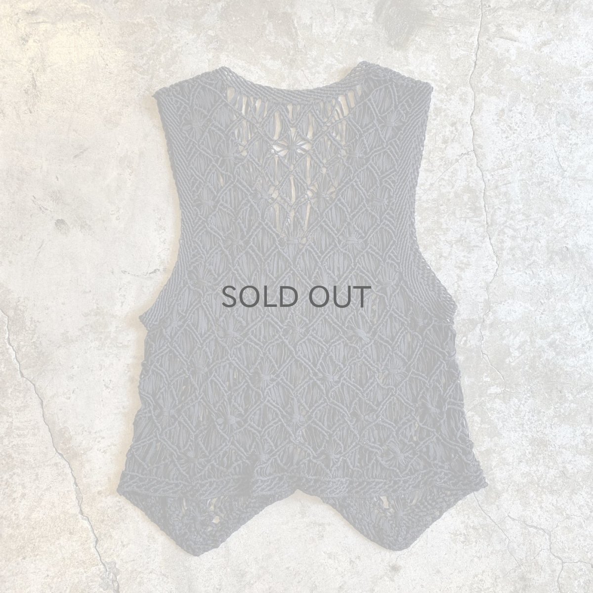 画像2: CHINA BUTTON CROCHET DESIGN BLACK COLOR VEST / Ladies M (2)