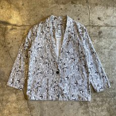 画像1: ART ALL OVER PATTERN DESIGN TAYLOR JACKET / Ladies M / MADE IN USA (1)