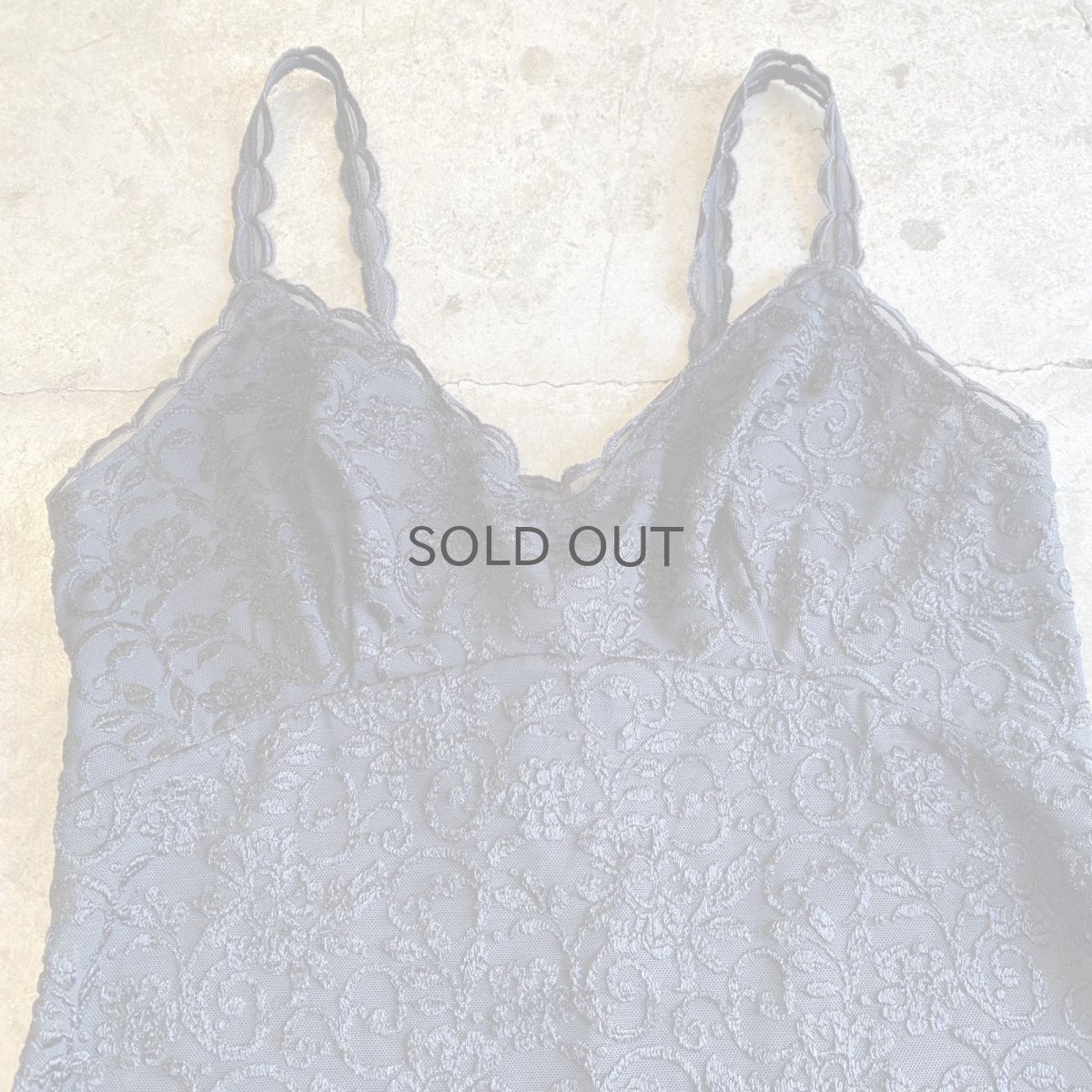 画像4: ALL OVER PATTERN BLACK COLOR LINGERIE CAMISOLE / Ladies S~M (4)