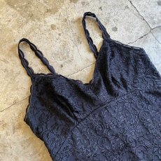 画像3: ALL OVER PATTERN BLACK COLOR LINGERIE CAMISOLE / Ladies S~M (3)