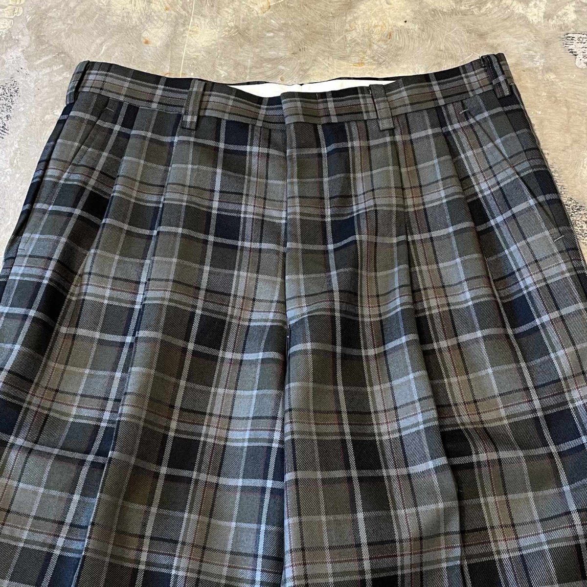 画像10: ALL OVER CHECK PATTERN STRAIGHT SILHOUETTE SLACKS / W31 (10)