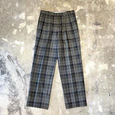 画像1: ALL OVER CHECK PATTERN STRAIGHT SILHOUETTE SLACKS / W31 (1)
