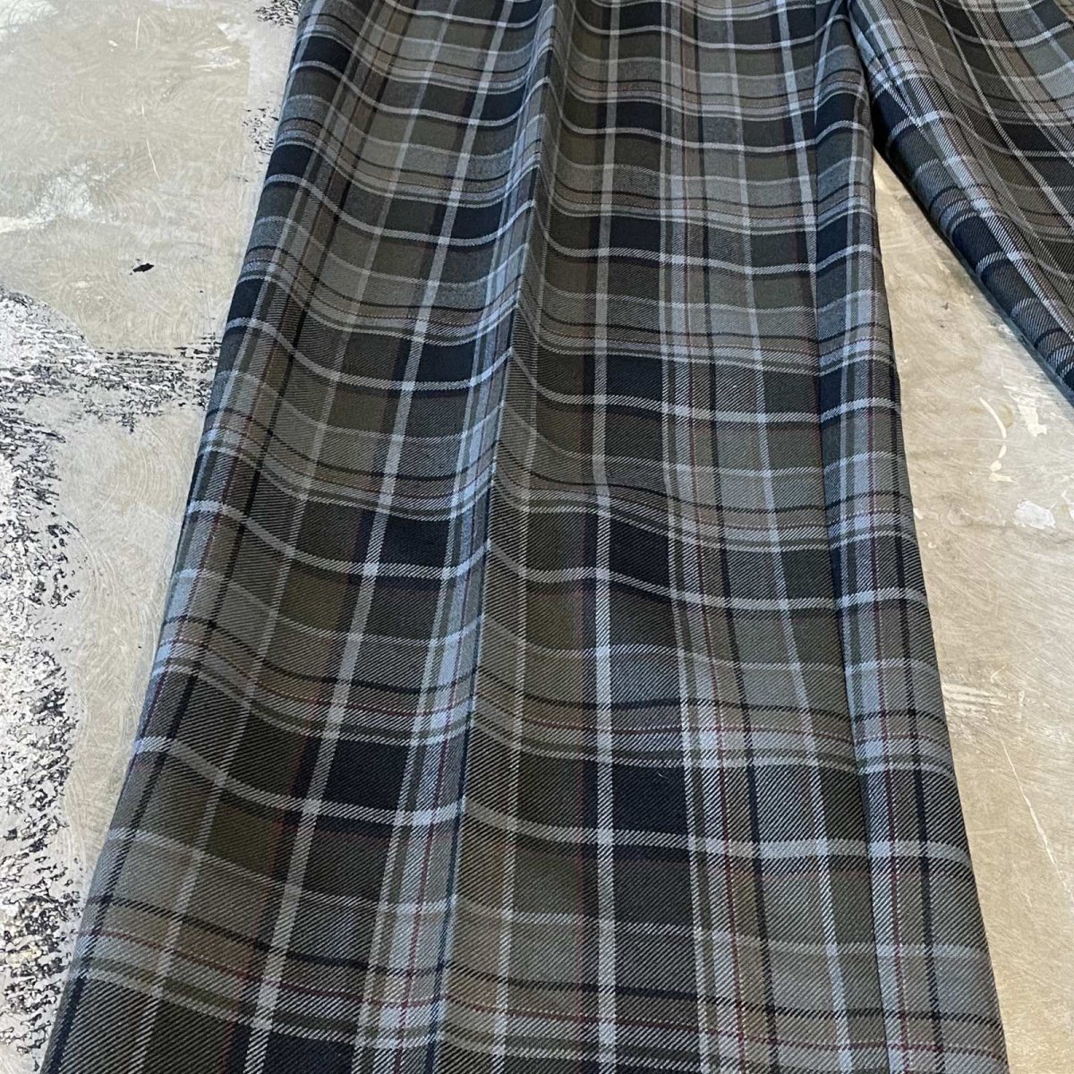 画像7: ALL OVER CHECK PATTERN STRAIGHT SILHOUETTE SLACKS / W31 (7)