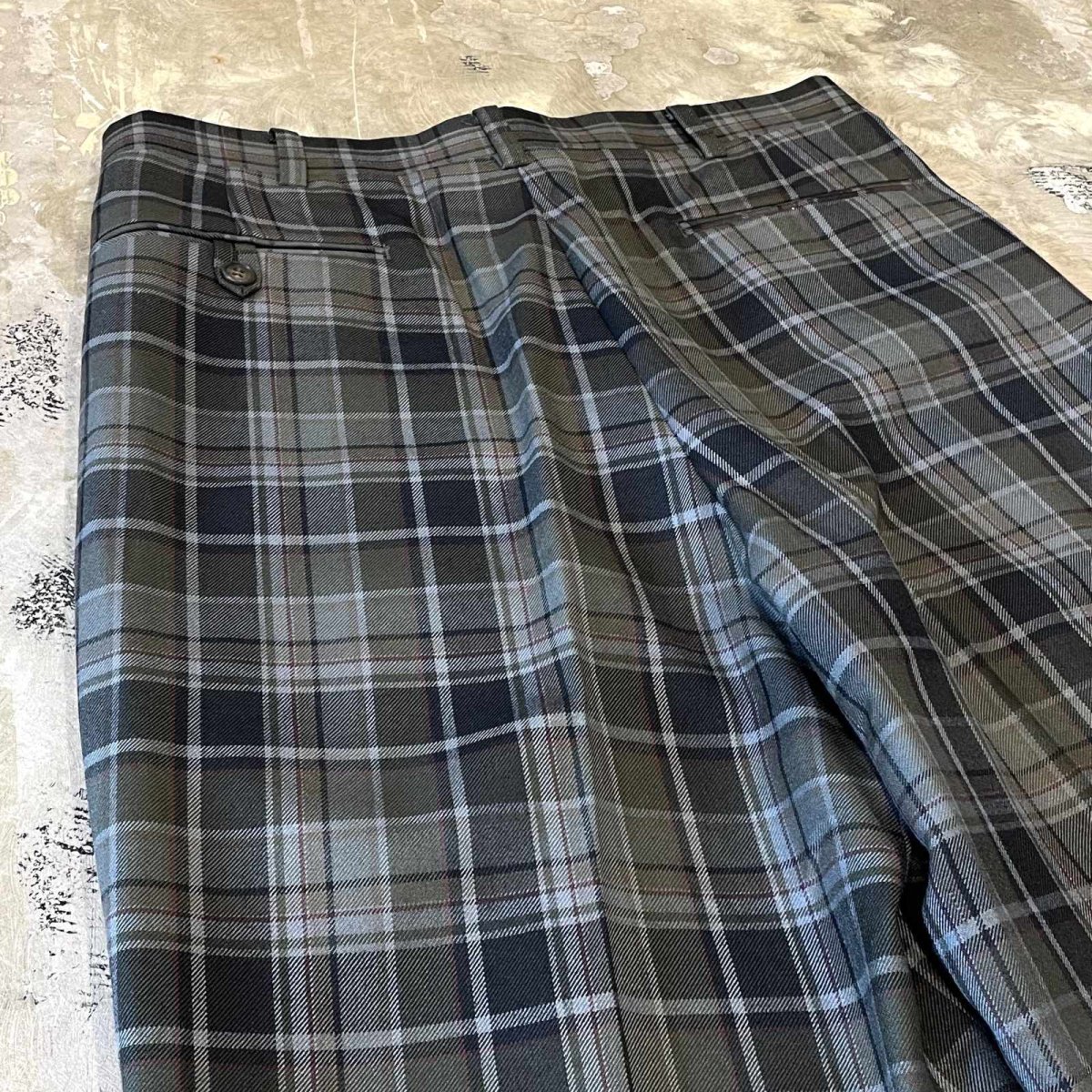 画像9: ALL OVER CHECK PATTERN STRAIGHT SILHOUETTE SLACKS / W31 (9)