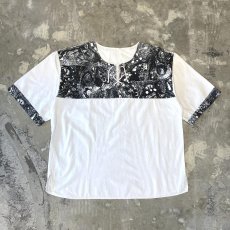 画像1: PATTERN SWITCHED LACE UP S/S TOPS / Mens XL (1)