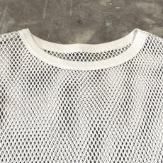 画像10: WHITE COLOR MESH DESIGN S/S TEE / Mens L (10)