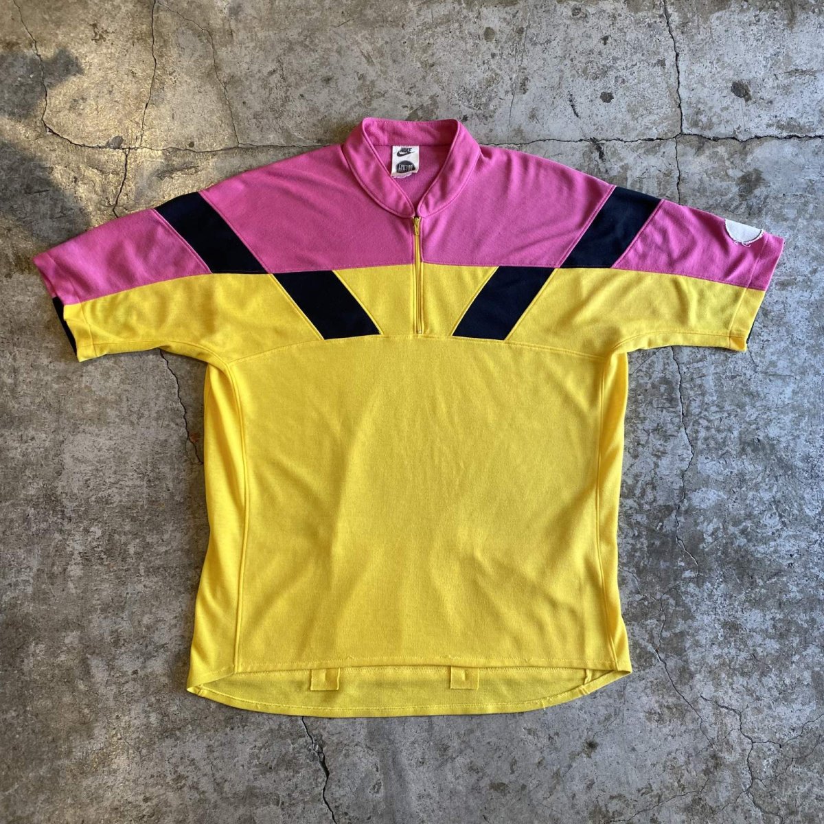 画像1: 80's【NIKE】COLOR HALF ZIP CYCLING S/S TEE / Ladies L (1)