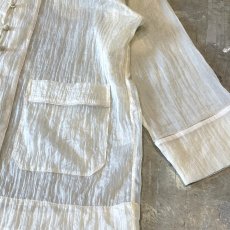 画像6: CHINA BUTTON STAND COLLAR SHEER L/S SHIRT / Mens L (6)